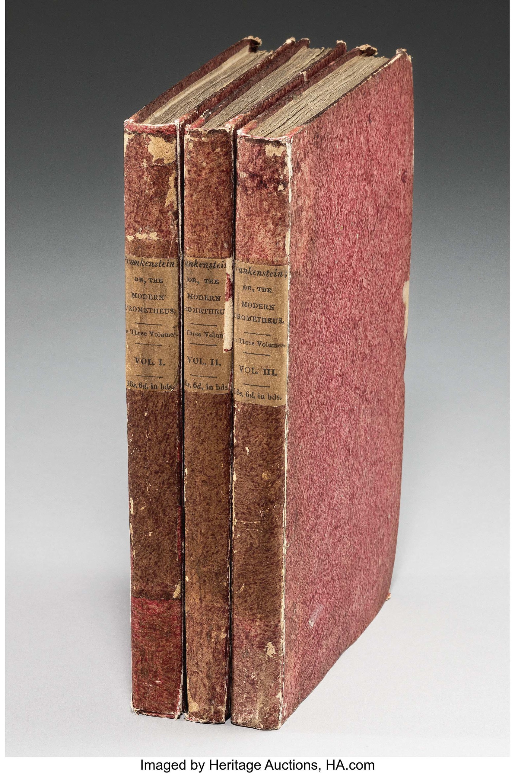Primeira edição de Frankenstein que foi a leilão pela Heirage Auctions