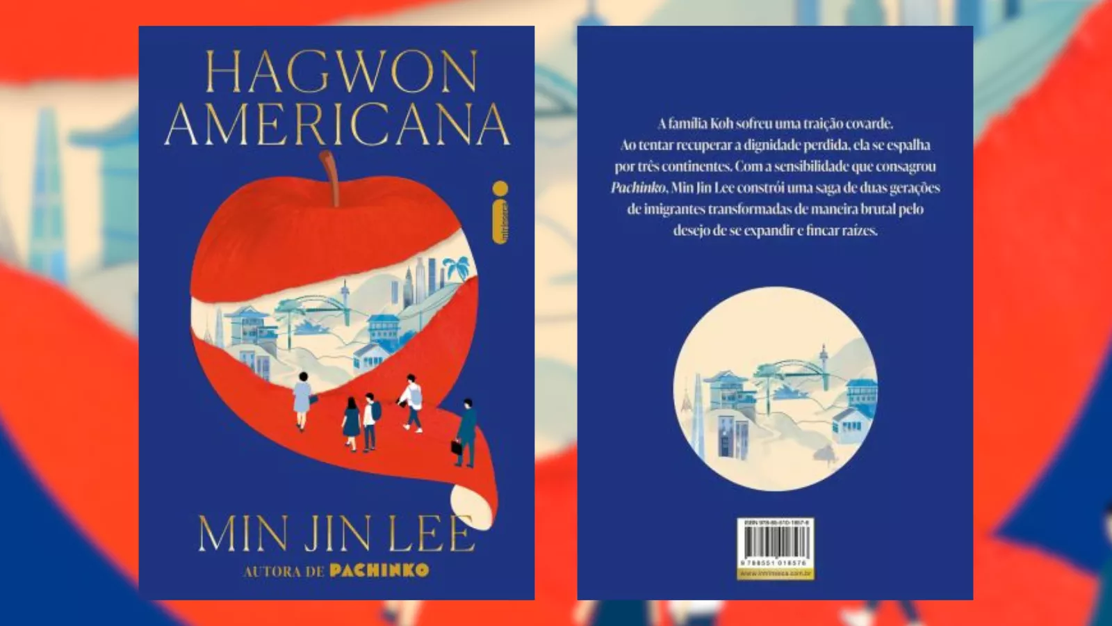 Capa e contracapa de Hagwon americana, novo romance de Min Jin Lee, autora de Pachinko.