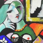 Em que pensas, de Castro Alves. Pintura: "Mulher com um Livro"(1932), de Pablo Picasso.