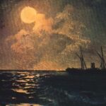 "A Lua Cheia" (1889) do pintor russo Ivan Aivazovsky. Ilustrando o poema "Fragmento", de Castro Alves.