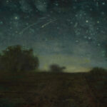 Pintura "Starry Night", de Jean François Millet. Ilustrando o poema "Horas de Saudade", de Castro Alves.