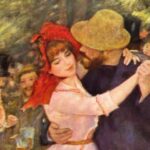 Pintura "Dança em Bougival", de Pierre-Auguste Renoir. Ilustrando o poema "Menina e Moça", de Castro Alves.