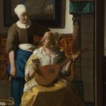Pintura "A Carta de Amor", de Johannes Vermeer. Ilustrando o poema "Meu Segredo", de Castro Alves.