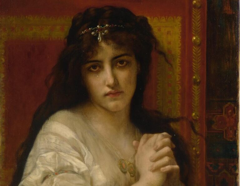 Pintura "Desdémone", de Alexandre Cabanel. Ilustrando o poema "Martírio", de Castro Alves.