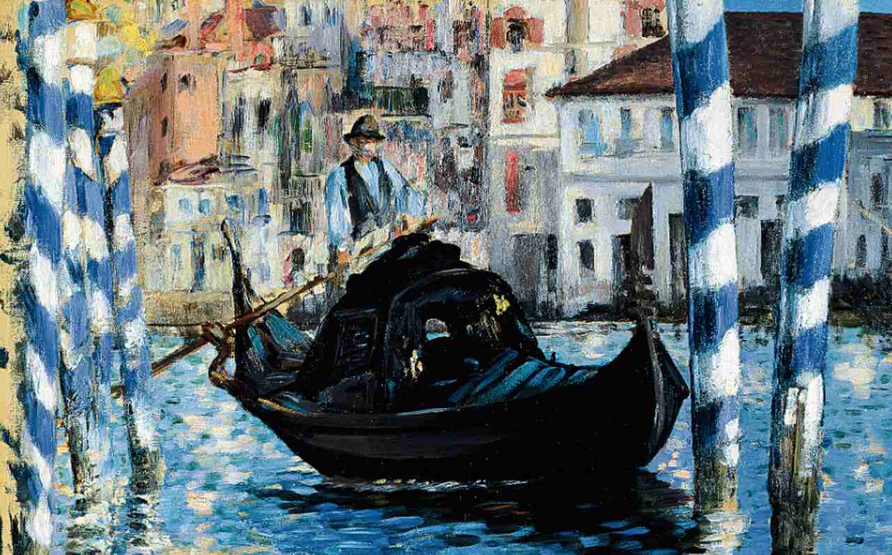 Pintura "O Grande Canal, Veneza", de Édouard Manet. Pela inspiração italiana, está ilustrando o poema "Noite de Maio", de Castro Alves.