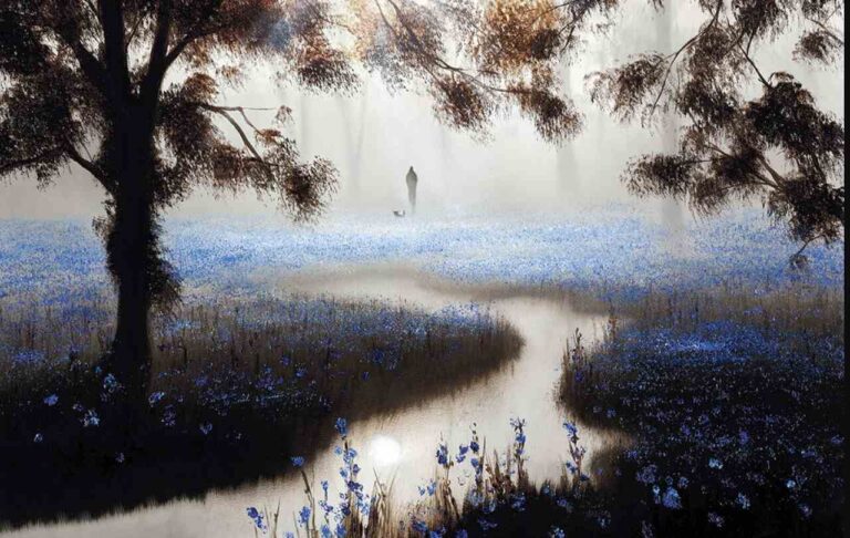 Pintura "The Path Unknown", de John Waterhouse. Ilustrando o poema "O Hóspede", de Castro Alves.