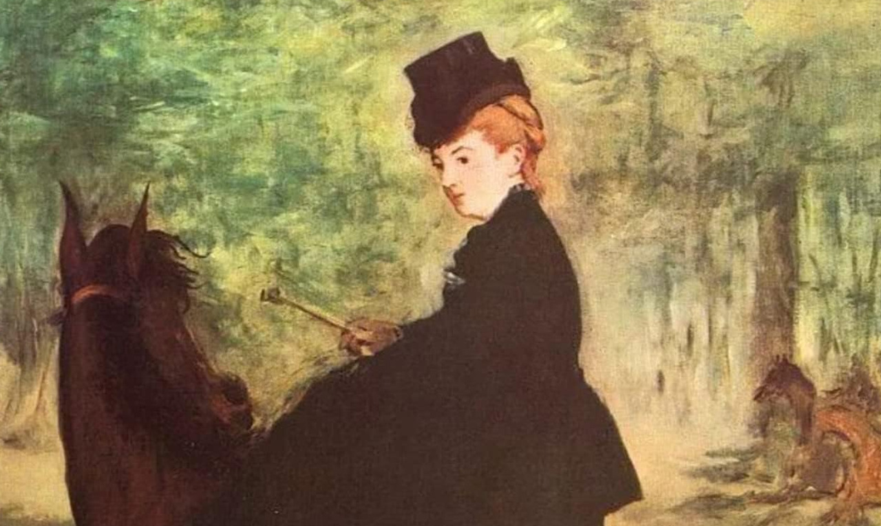 Pintura "Horsewoman", de Edouard Manet. Ilustrando o poema "Ooup d'Etrier", de Castro Alves.