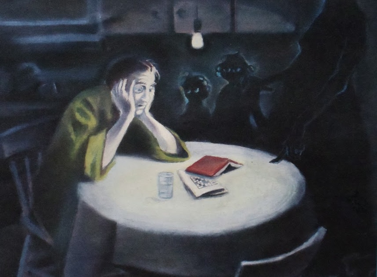 Pintura "Insomnia", de Theresa Oats. Ilustrando o poema "Os Anjos da Meia-Noite", de Castro Alves.
