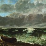 Pintura "A Onda", de Gustave Courbet. Ilustrando o poema "Pelas Sombras", de Castro Alves.