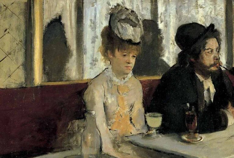 Pintura "L’Absinthe" de Edgar Degas. Ilustrando o poema A Júlia, de Auta de Souza