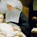 The Sisters of Mercy (1859), de Henriette Browne. Ilustrando o poema Angelina, de Auta de Souza.