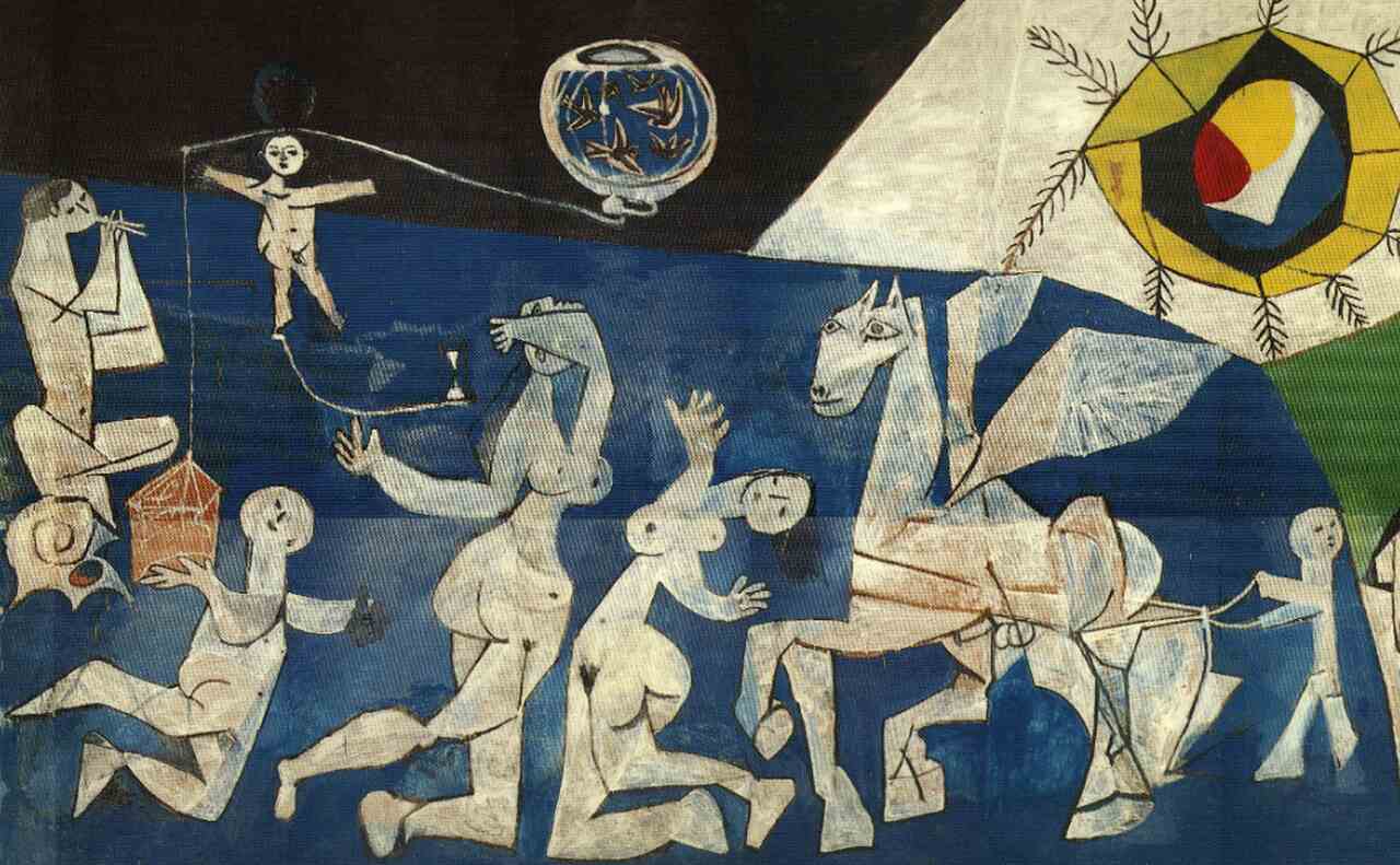 Pintura La Paix, de Pablo Picasso. Ilustrando o poema Ano Bom, de Auta de Souza.