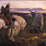 Pintura "Knight at the Crossroads", de Victor Vasnetsov. Ilustrando o poema Remorso, de Castro Alves