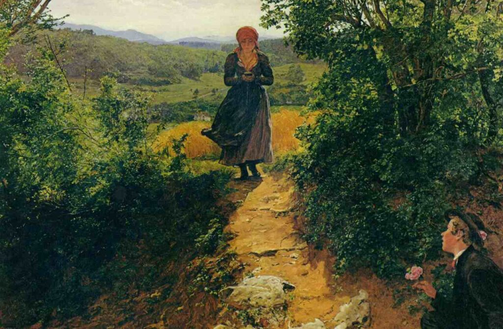 Pintura Die Erwartete, de Ferdinand Georg Waldmüller. Ilustrando o poema Se Eu te Dissesse, de Castro Alves