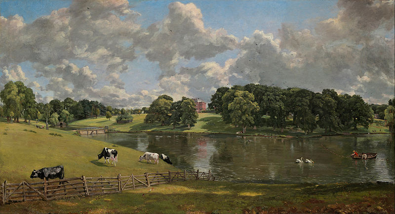 Pintura "Wivenhoe Park, Essex" de John Constable. Ilustrando o poema Sub tegmine fagi, de Castro Alves