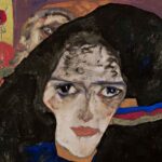 Pintura "Mourning Woman", de Egon Schiele. Ilustrando o poema Agonia do Coração, de Auta de Souza