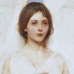 Pintura "Anjo", de Abbott Handerson Thayer. Ilustrando o poema Ao Pé do Túmulo, de Auta de Souza