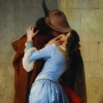 Pintura "O Beijo", de Francesco Hayez. Ilustrando o poema "Pesadelo", de Castro Alves
