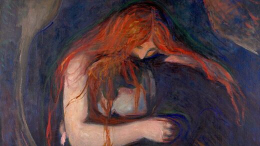 Pintura "Amor e Dor", também chamada "Vampiro", de Edvard Munch. Ilustrando a crônica "O Amor Acaba", de Paulo Mendes Campos