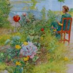 Pintura de Carl Larsson. Ilustrando o poema Leilão de Jardim, de Cecília Meireles