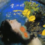 Pintura Ophelia, de Odilon Redon. Ilustrando o poema Soneto de Fidelidade, de Vinícius de Moraes
