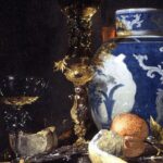 Pintura "Natureza-morta com vaso de porcelana chinesa" (1662), de Willem Kalf. Ilustrando o poema Vaso Chinês, de Alberto de Oliveira