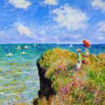 Pintura "the promenade on the cliff", de Monet.