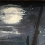 Pintura "Lua Cheia sobre o Porto de Boulogne" – Édouard Manet (1869), pintura impressionista que captura a luz suave da lua refletida no mar, trazendo um clima tranquilo e misterioso.